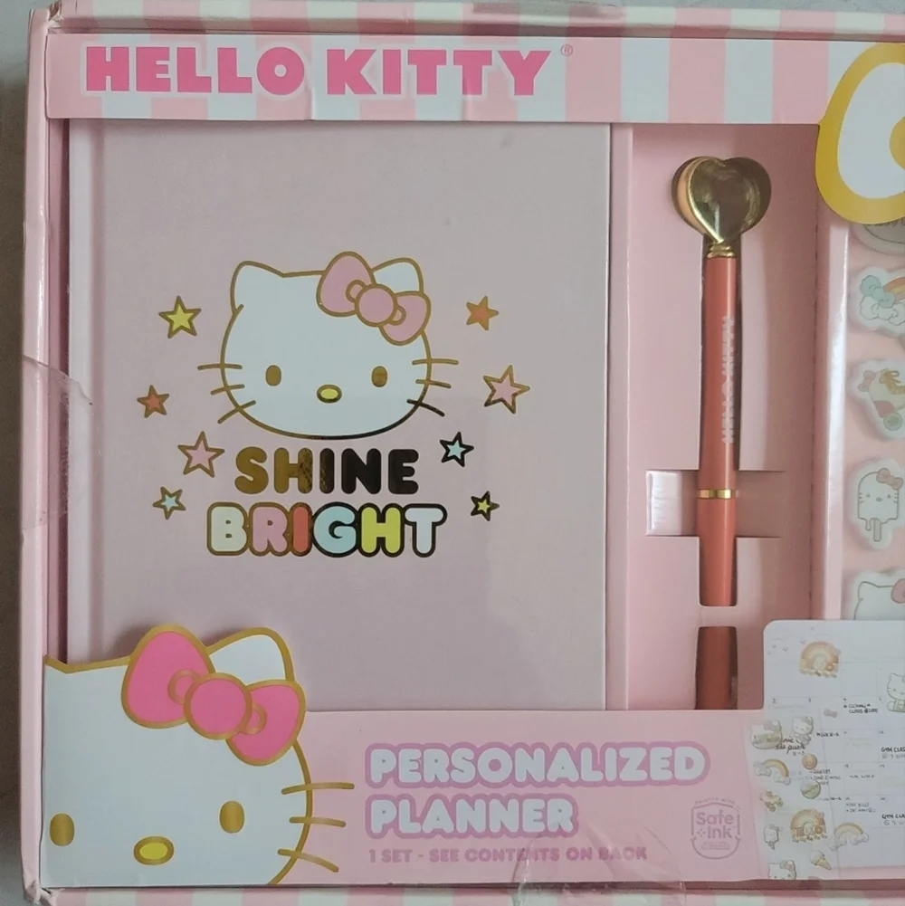 NEW Hello Kitty Personalized Planner Blank Dates Pen Stickers Stationary Book